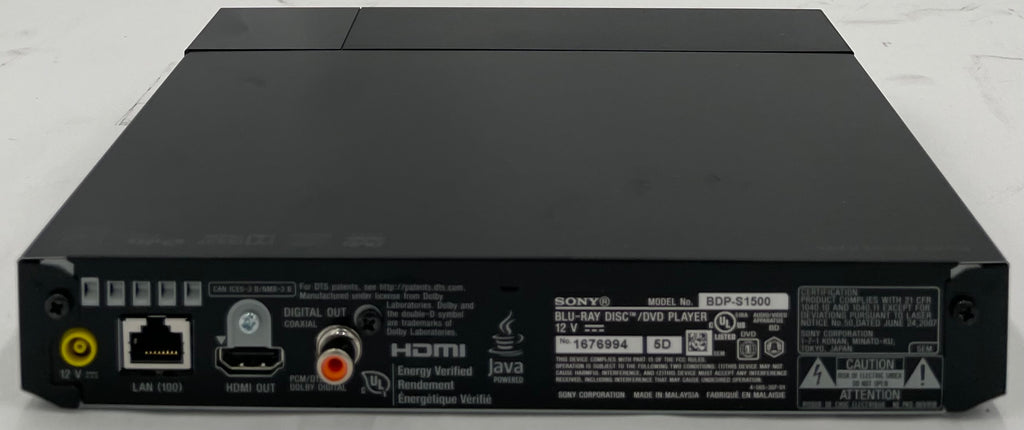 Sony BDP-S1500 Blu-Ray/ DVD Player