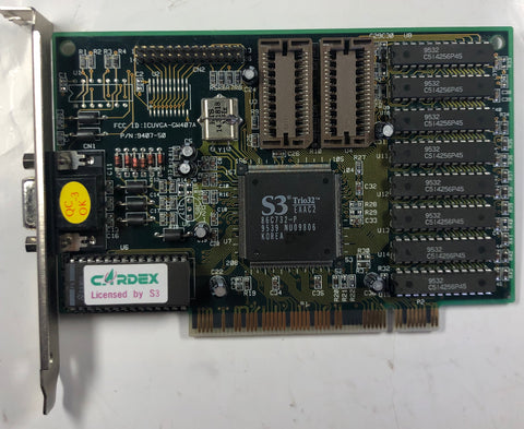 Cardex S3 Trio32 86C732-P 1MB PCI Graphics Card- 9407-50