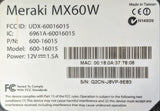 Cisco Meraki MX60W Cloud Managed Security Appliance- 600-16015