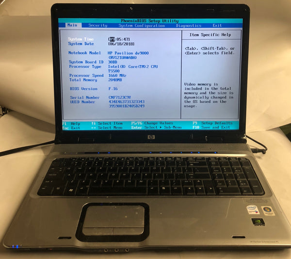 bruser Seletøj kasseapparat HP Pavilion dv9000 Notebook- 2GB RAM, Intel Core 2 Duo T5500 CPU – Buffalo  Computer Parts